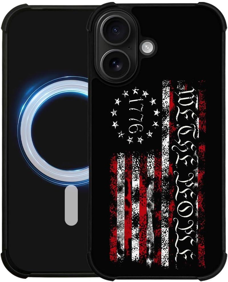 case for iPhone 17,Compatible with Magsafe,All-Round Protection Shockproof Anti-Scratches TPU Case Cover-Classic American Flag 1776 We The People