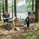 Folding Camping Chair with Cup Holder and Storage Bag, Heavy Duty Support 400 LBS, Oversized Collapsible Portable Adjustable Back Support Camping Chair for Outdoor Lawn Patio Balcony