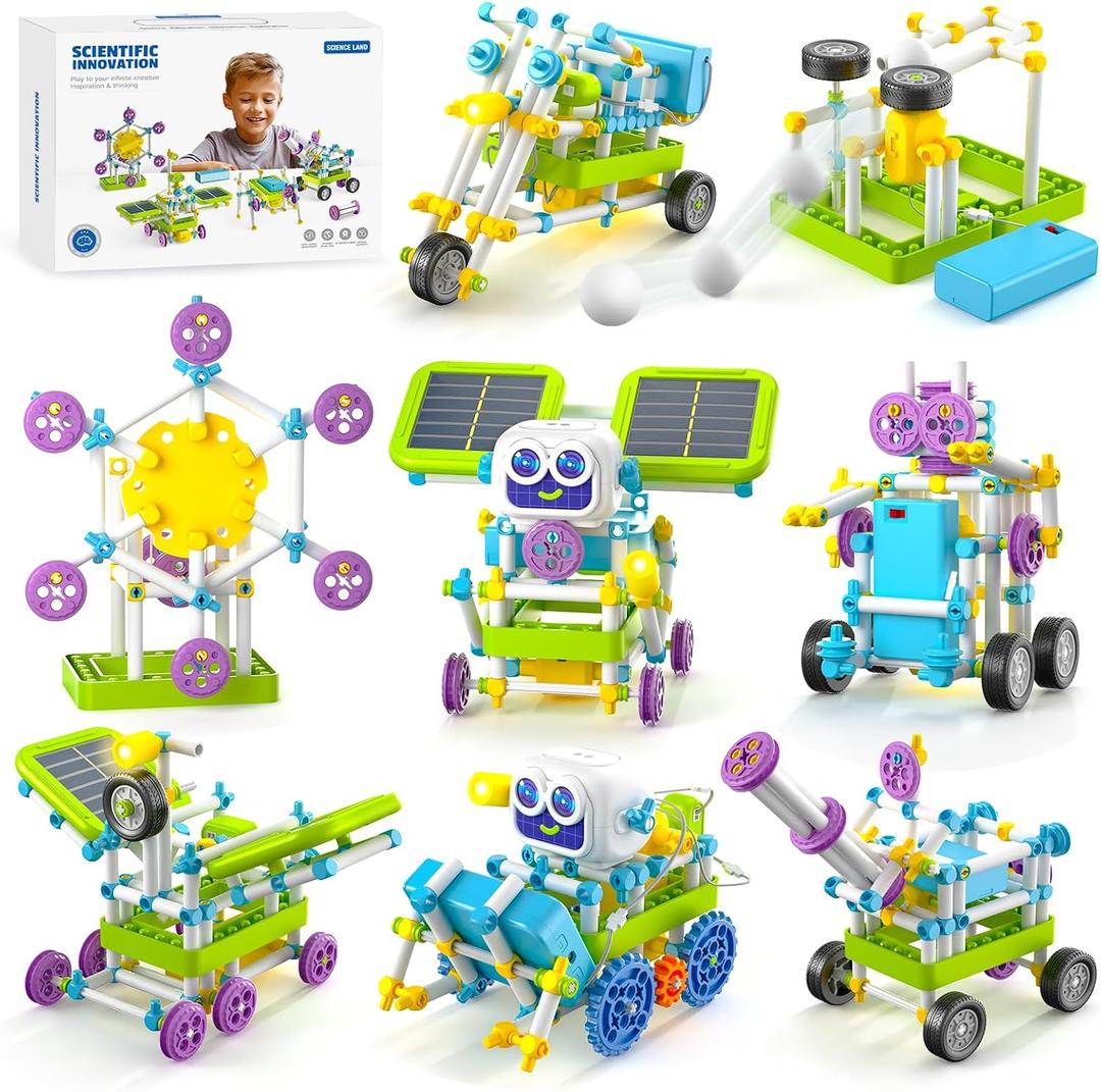 Solar Power Kits, 36+ Model STEM Robot Building Toys for Kids 4-12, 434 Pcs with Solar/Gears/Sensors, Educational Science Engineering Projects, Birthday for Boys Girls