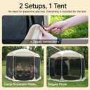 Alvantor 5 Person Pop Up SUV Tent,2 in 1 Car Tent & Camping Tent,Mosquito Screen Multi-functiona for Car SUV Van Camping,Includes Heavy Duty Tarp & Storage Bag,Quick Setup,8.6'L X8.6'W X6.7'H, 8.5'x8.5'x6.6'H