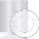 Mimorou Clear Plastic Dessert Plates 5.5 Inch Disposable Cake Plates Small Party Dishes Bulk Clear Round Dishes for Wedding Dinner Appetizers BBQ Travel Catering Events(200 Pcs)