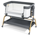 3 in 1 Baby Bassinet, Bedside Bassinet for Baby, Rocking Bassinet with Comfy Mattress and Wheels, 6 Height Adjustable Easy Folding Portable Bedside Crib for Newborn