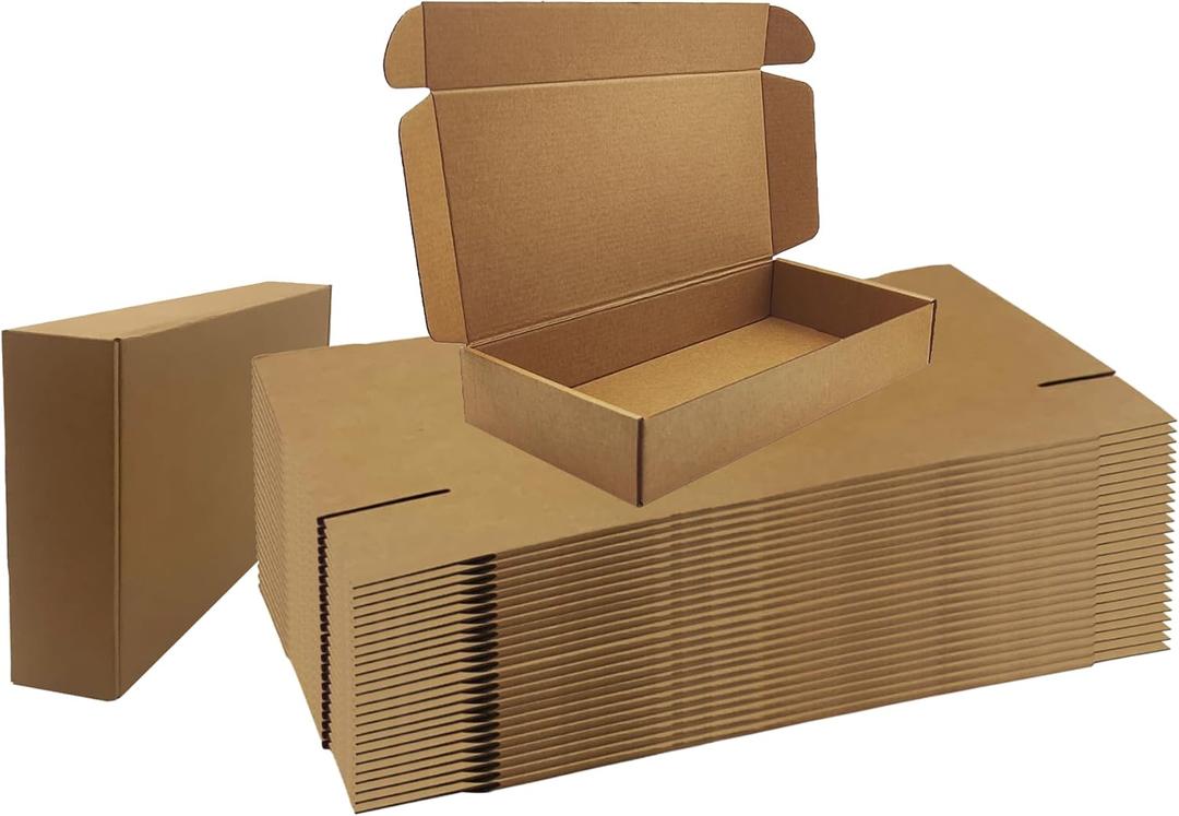 12x6x2 inches Shipping Boxes Bulk 25 Pack Brown, Corrugated Cardboard Box, Mailer Boxes for E-commerce Packaging and Holidays Gift, Small Giving Boxes for Wrapping Mailing Present