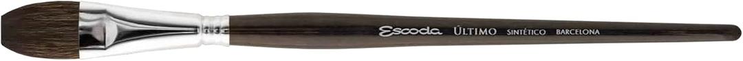 Escoda Ultimo Series 1524 Artist Watercolor and Acrylic Paint Brush, Synthetic Squirrel, Flat Wash, Size 1/2 inch