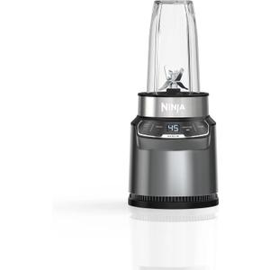 Ninja BN400 Nutri Pro Compact Personal Blender, Auto-iQ Technology, 1000-Watts, for Frozen Drinks, Smoothies, Sauces & More, with 18-oz. & 24-oz. To-Go Cups & Spout Lids, Stone Silver
