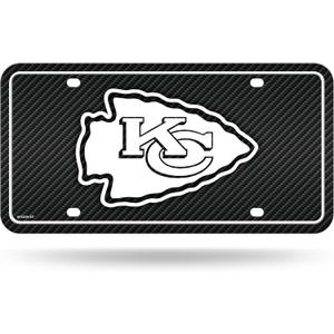 Rico Industries NFL Carbon Fiber Metal Tag Metal Auto Tag 8.5" x 11" - Great for Truck/Car/SUV