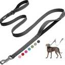 Fida 6 FT Heavy Duty Dog Leash with 2 Comfortable Padded Handles, Traffic Handle & Advanced Easy Snap Hook, Reflective Walking Lead for Large, Medium & Small Breed Dogs, Black