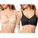 ProKloud Bras for Women No Underwire Wireless Jelly Bras Full Coverage Seamless Push Up Bralettes Support Tshirt Bra, Size: XXL