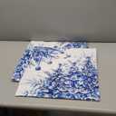 Wnoesat  Christmas Tree Pillow Covers 18x18 Set of 2 Winter Blue White Chinoiserie Christmas Decorative Outdoor Throw Pillow Cases Farmhouse Xmas Holiday Pillowcase for Sofa Couch Porch,  Blue Christmas Tree