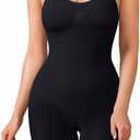 BRABIC Waist Trainer Bodysuit for Women Tummy Control Shapewear Round Neck Seamless Butt Lifter Full Body Shaper XL