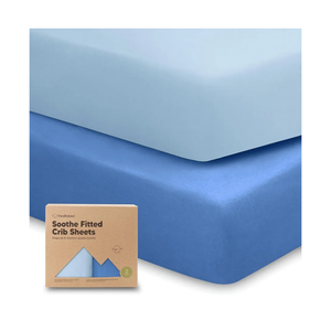 KeaBabies 2-Pack Organic Crib Sheets for Boys, Girls - 52x28 Fitted Crib Mattress Sheet Neutral, Breathable Jersey Cotton Cover for Baby Bed, Toddler Mattress, Soft & Cute Prints (Cornflower)