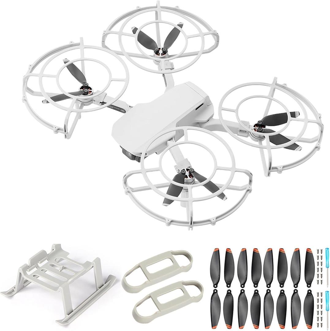 360 Propeller Guard+16Pcs Propellers Blades Props+Propellers Holder+Landing Gear Leg Extensions for DJI Mini 2/Mini 2 SE/Mini 4K/Mini SE Accessories