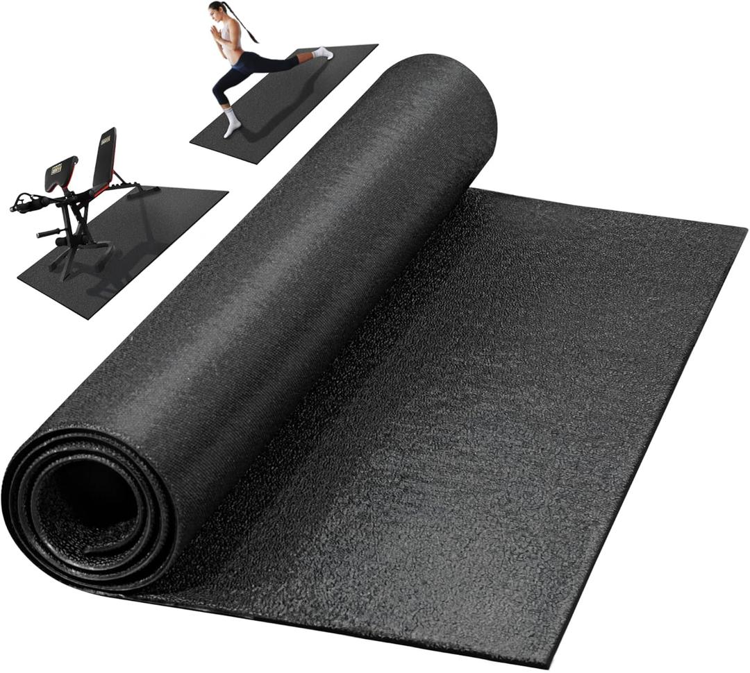 Fitvids Treadmill Mat 1/4" Thick Non-Slip Gym Mats Floor Protection Pad Compatible for Treadmills,Elliptical,Exercise Bikes,Stationary Cycles and Accessories (78"Lx36"W, Black)