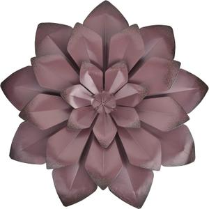 EASICUTI Brown Metal Flower Wall Art Decor Hanging For Indoor Outdoor Home Bathroom Kitchen Dining Room Bedroom Living Room Office Or Wall Sculptures 12 Inch