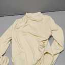 SweatyRocks Women's Bodysuit Mock Neck Casual Ruched Long Sleeve Jumpsuit (Large, Apricot)