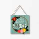 Hello Spring Sign Welcome Spring Decorations Wreath Spring Door Signs Wooden Hanging Floral Porch Decor Hanger Farmhouse Flower Wall Plaque for Home Front Door