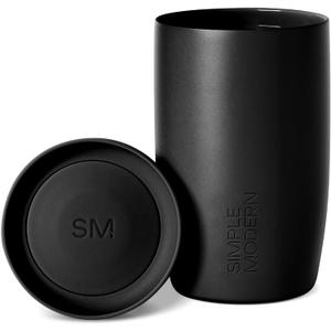 Simple Modern Travel Coffee Mug Tumbler with 360 Lid | Ceramic-Lined Insulated Stainless Steel Cold Brew Iced Coffee Cup | Gifts for Women Men Her Him | Voyager Signature | 12oz | Midnight Black
