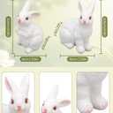 1 Pair Garden Statues Bunny Decor Resin Rabbit Figurine Cute Fairy Garden Decor Outdoor Statues for Patio Yard Porch Balcony Gifts for Women Mom Grandma White (Smill)