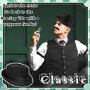 1920s Mens Gatsby Gangster Costume Accessories Set for Adult, Roaring Retro 20s Costume Outfit with Vest Fedora Hat Crutch (XX-Large)