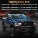 Chrome Halogen Headlights Assembly Compatible with 2019 2020 2021 2022 2023 2024 Dodge Ram 2500 3500 With bulb Left Driver Side Headlamp OE CH2502334 68360177AE 68360177AD