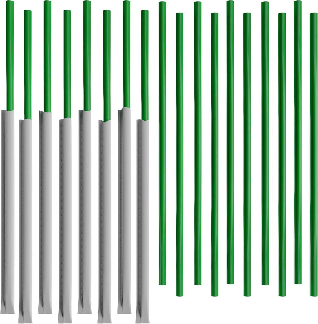 Paper Wrapped Plastic Drinking Straws (10" x 0.28") (250, Green)