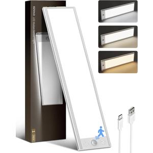 EZVALO 5000mAh Under Cabinet Lighting, 200LM Motion Sensor Light Indoor, Rechargeable Magnetic Under Counter Lights, 3 Inch Wide Panel Dimmable Closet Light for Pantry, Wardrobe, Hallway, Kitchen etc. (1 Pack)