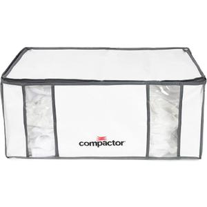 Compactor Vacuum 3D Box, Space Saver Vacuum Tote for Clothes, Comforters and Sentimental Items, Ideal for College Dorm Storage & Moving, XXL Semi-Rigid White Box