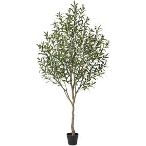 Artificial Olive Tree 6ft  Faux Olive Tree with UV Resistant Leaves - Tall Fake Plant in Pot, Large Floor Plants for Indoor & Outdoor Modern Home, Living Room, Office Decor, VN126