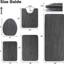 YIHOUSE Memory Foam Grey Bathroom Rug Sets 5 Piece, Ultra Absorbent Bath Mat for Bathroom - Non-Slip Machine Washable & Dry Quickly, 5 Piece Bathroom Mat Set, Dark Grey