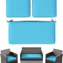 3 Pack Outdoor Furniture Cushions,High-Elastic Replacement Sponge Fits for 4-Seater Wicker Rattan Patio Furniture Cushions Sofa Loveseat Chair Couch（36x18x3,18x18x3 Liner & Cover, 36x18x3in,18x18x3in