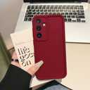 Puxicu Slim Case for Samsung Galaxy S24 FE, Enhanced Camera Protection, Shockproof Skin-Friendly Touch Soft Case Cover for Samsung Galaxy S24 FE Phone, Wine