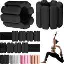 Wrist Weights, 2Pack Adjustable Wearable Wrist Ankle Weights for Women/Men, Silicone Wrist Bangles for Walking, Yoga, Pilates, and Gym, Arm & Leg Workout, 2lb (Black)