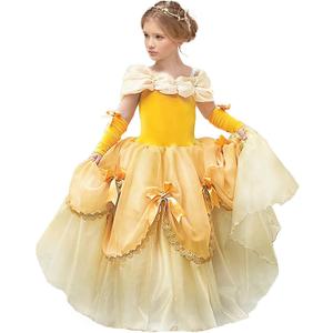 Princess Belle Dress up Halloween Fairy Costume for Toddler Girls, Special Occasion Dresses Birthday Party, Yellow (2-3T)