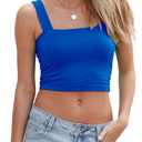 Abardsion Women's Sexy Sleeveless Skinny Basic Strappy Crop Tank Tops (Royal Blue, M)