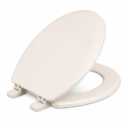 Centoco Heavy-Duty Round Toilet Seat, Wood Core with Scratch-Resistant Plastic Finish, Won't Crack or Fade, Residential, Made in the USA, 700-416, Biscuit