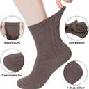 Loritta Wool Socks for Women, Winter Warm Stocking Stuffers Gifts for Women Cabin Crew Hiking Boot Socks (Large, C3-blue/Black/Brown/Dark Grey/Light Grey)