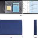 7 Ring Business Check Book Binder, 600 Checks Capacity for 9" x 13" Sheets, PU Leather Checkbook Holder with Zip Pouch [Dark Blue]