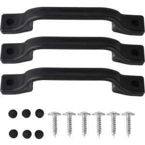 TonGass (3 Pack, Black All Weather Plastic Grab Handle for RV, Trailer, Camper, Cargo Trailer, Boat, Home, House Door Use, Outdoor RV Camper Entry Door Assist Handle Replacement