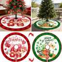 48 Inch St. Patrick's Day Tree Skirt Reversible Valentine's Day Decorations Double Sided Print Hearts Shamrock Mat for Home Holiday Party Decoration