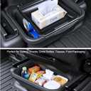 for Tesla Rear Trash Can Model Y Juniper Accessories 2025 2026 Center Console Organizer with Anti-Slip Lid Cover Model Y Floor Storage Box Garbage Bin Silicone Backseat Storage Box Black