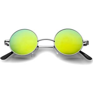 zeroUV - Retro Round Sunglasses for Men Women with Color Mirrored Lens Glasses 1409