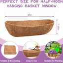 Riare 4 Pack 36 Inch Trough Coir Liners for Planters, Pre-Formed Coconut Coir Replacement Natural Coco Fiber Window Box Liners for Wall Planter, Window Basket Deck Railing Planter