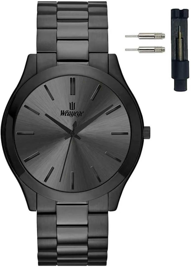 Mens Watches Classical Stainless Steel Fashion Minimalist Business Men's Wrist Watches Luxury Quartz Waterproof Watches Bussiness Watches for Men,Gifts for Men
