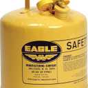 Eagle 5 Gallon Type I Yellow Safety Gas Can for Diesel with Flame Arrester and Self-Closing Lid, Made in the USA, Galvanized Steel Flammable Storage Can, UI50SY
