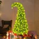 5ft Whimsical Christmas Tree with LED Lights - Artificial Christmas Tree with Timer & 8 Lighting Modes for Indoor Home Living Room Office Decor, Xmas Holiday Decorations (Grinch)