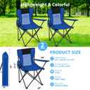 Shellwei 2 PCS Folding Camping Chair with Cupholder and Carry Bag Regular Size Colorful Breathable Portable Lightweight Lawn Chair with Side Pocket for Fishing Hiking Beach Outdoor Activity, 20" X 20" X 31.5"