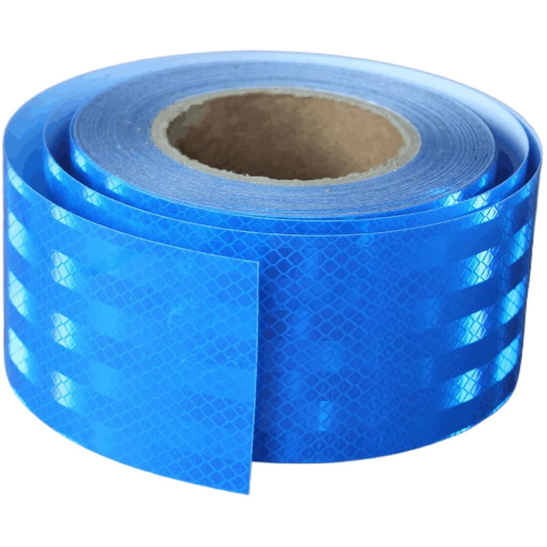 Industrial Non Fading Reflective Tape Blue 3 inch Wide, Outdoor Waterproof High Visibility Safety Adhesive Reflector Strips (66 feet) (PET material - Blue)