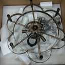 TOCHIC Crystal Chandelier for Dining Room, 30.4" D Vintage French Empire Chandelier for Living Room Farmhouse Chandeliers Ceiling Light for Bedroom, Antique Bronze Pendant Light Fixture for Kitchen