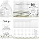 Ctosree 100 Set Wedding Favors for Guests Bulk Include 100 Pcs Self Adhesive Seed Packets Kraft Paper Seed Envelopes Let Love Grow Cards and Organza Gift Bags for Bridal Shower (Retro)