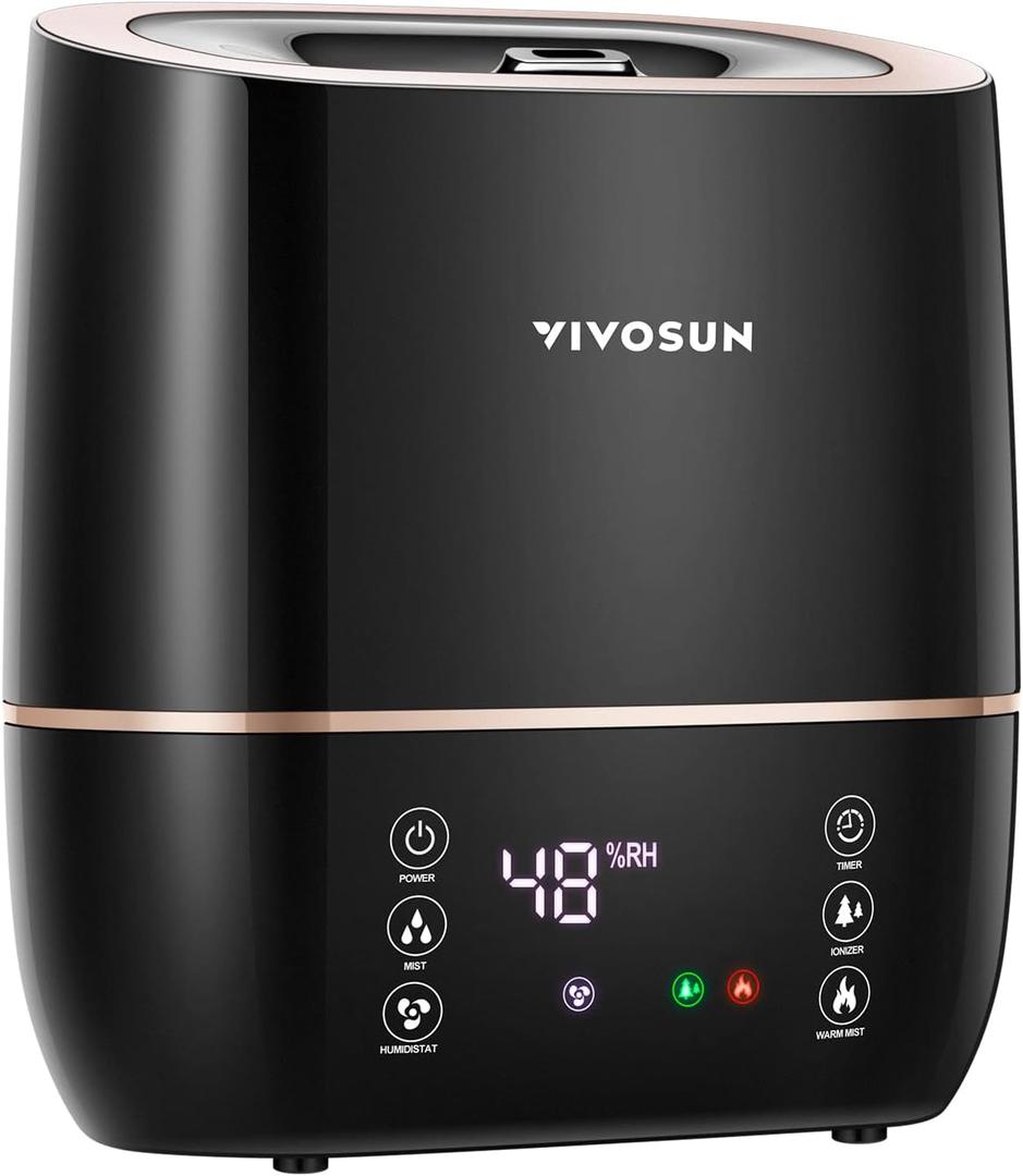 VIVOSUN 2-in-1 Warm and Cool Mist Humidifier, 5L Indoor Ultrasonic Air Humidifier with Essential Oil Tray for Bedrooms, Plants, Offices and Babies